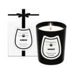 Bougie parfumee ambre 190g verre noir etui cadeau
