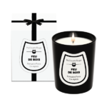 Bougie parfumee feu de bois 190g verre noir etui cadeau