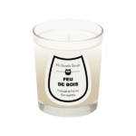 Bougie parfumee feu de bois 190g verre transparent