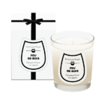 Bougie parfumee feu de bois 190g verre transparent etui cadeau