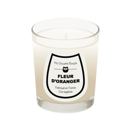 Bougie parfumee fleur d'oranger 190g verre transparent