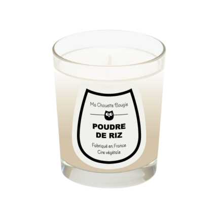 Bougie parfumee poudre de riz 190g verre transparent