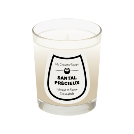 Bougie parfumee santal précieux 190g verre transparent