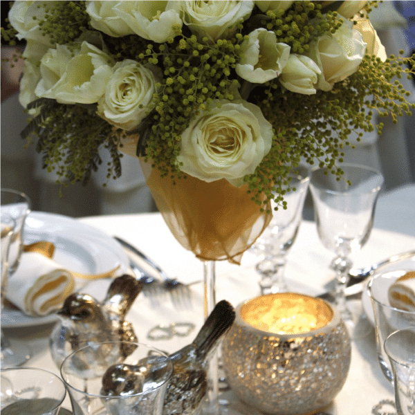 Theme mariage bougies fleurs