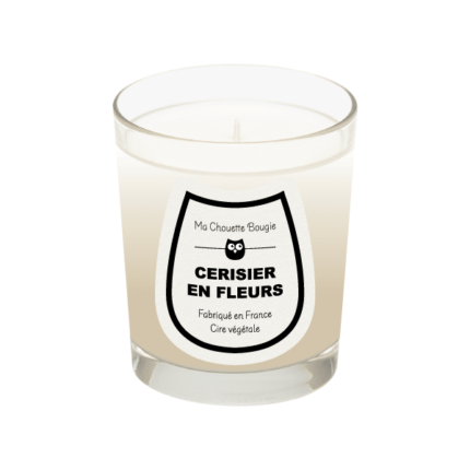 Bougie parfumee cerisier en fleurs 190g verre transparent