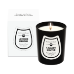 Bougie parfumee lavande menthe 190g verre noir etui classique
