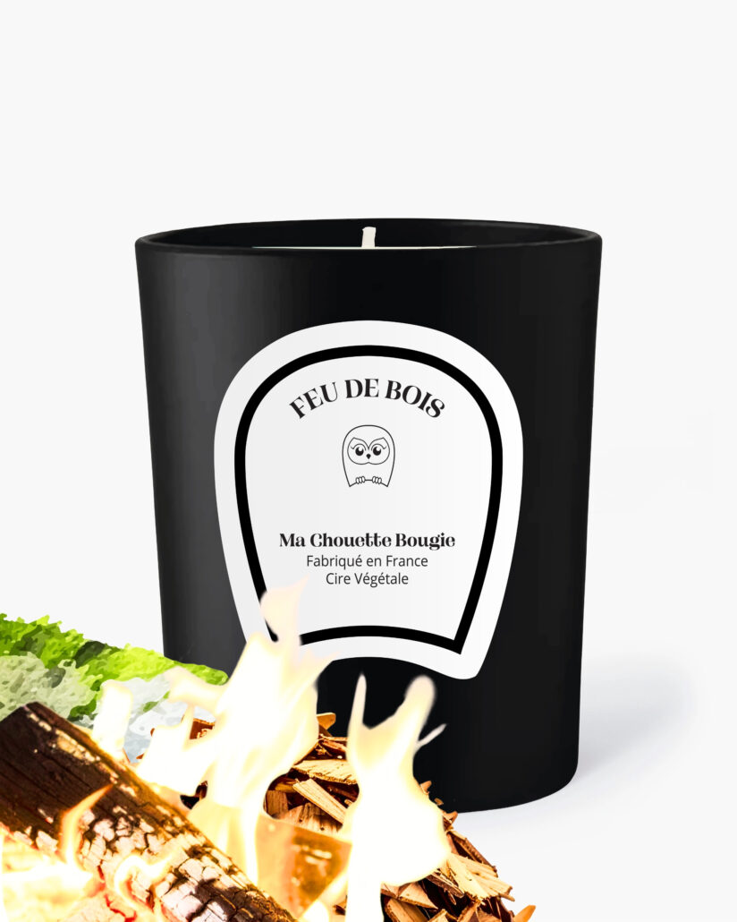Bougie feu de bois